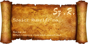 Szeicz Ruszlána névjegykártya